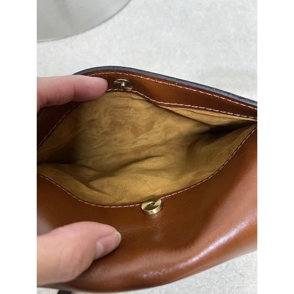Patricia Nash Tan Leather Flap Satchel Cross Body Purse & Matching Card Wallet - Picture 10 of 16